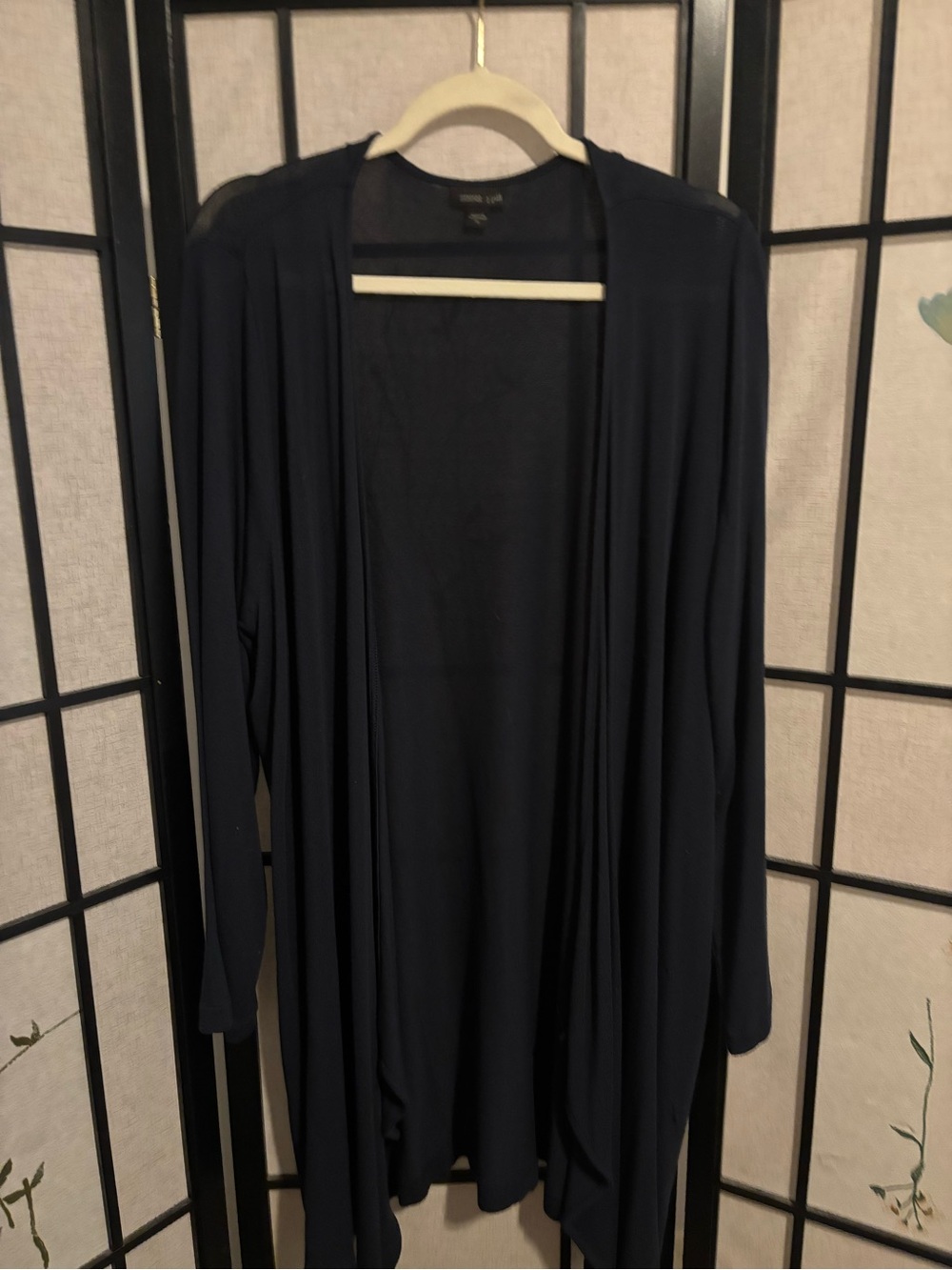 J. Jill Wherever Collection Navy Open-Front Drapey Long Cardigan